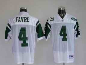 Jets 4 Brett Favre White Jerseys