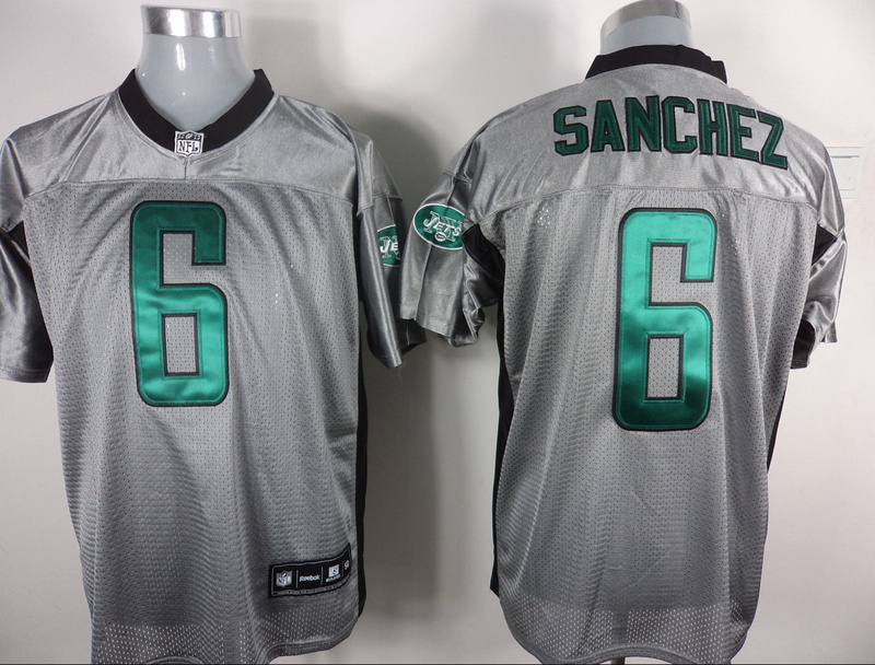 Jets 6 Sanchez Grey Jerseys