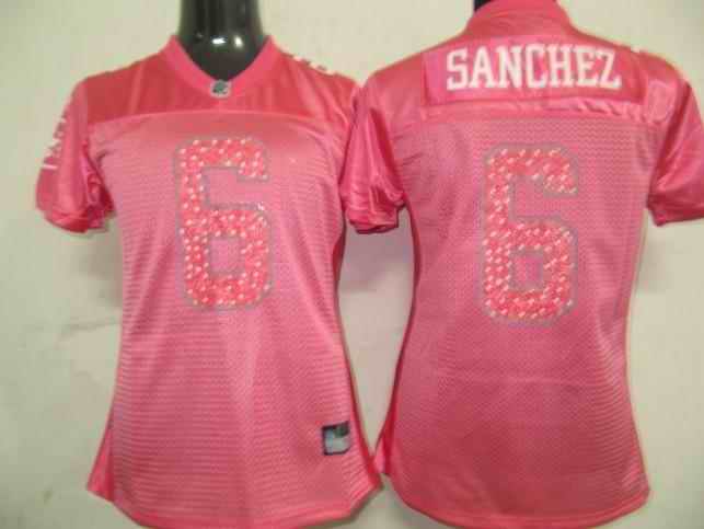 Jets 6 Sanchez pink new women Jerseys