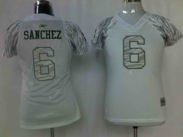 Jets 6 Sanchez womens zebra Jerseys