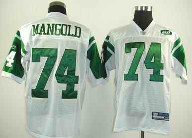 Jets 74 Mangold white Jerseys