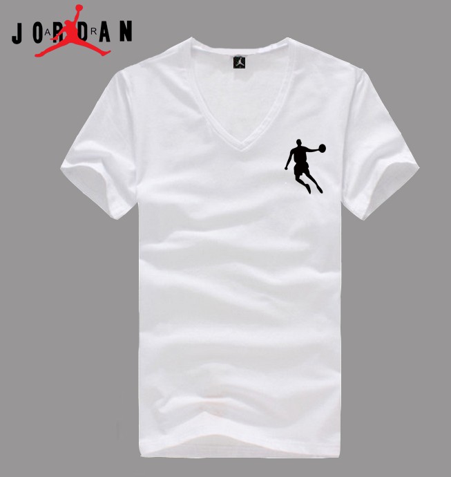Jordan white Men T-shirt (01)