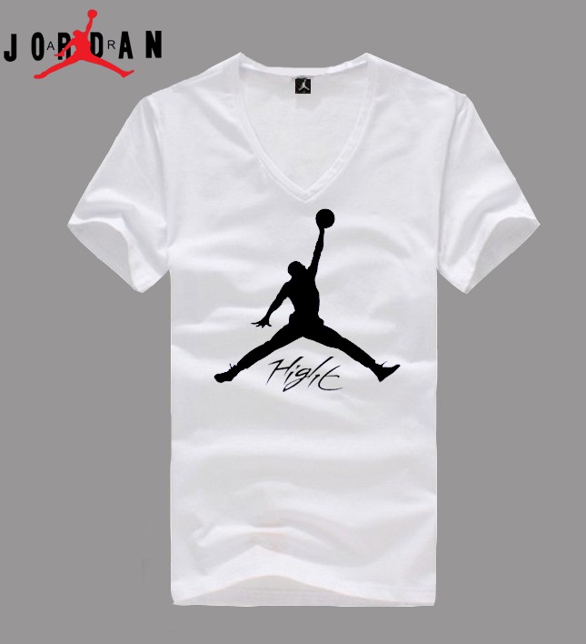 Jordan white Men T-shirt (02)