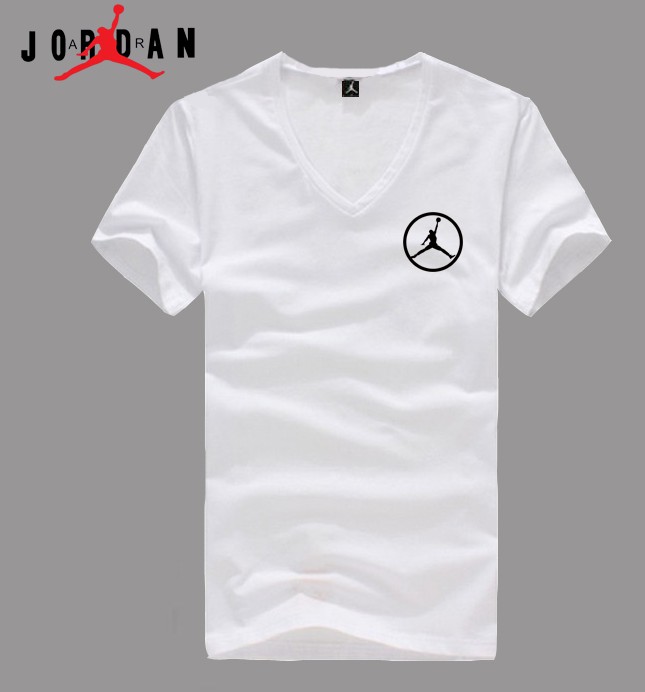 Jordan white Men T-shirt (03)