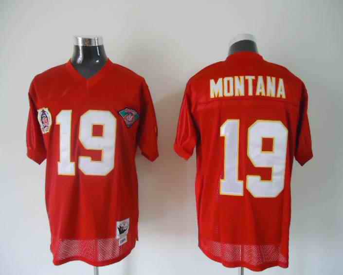 Kansas City Chiefs 19 Montana red Jerseys