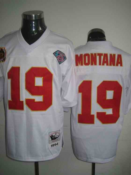 Kansas City Chiefs 19 Montana white m&n Jerseys