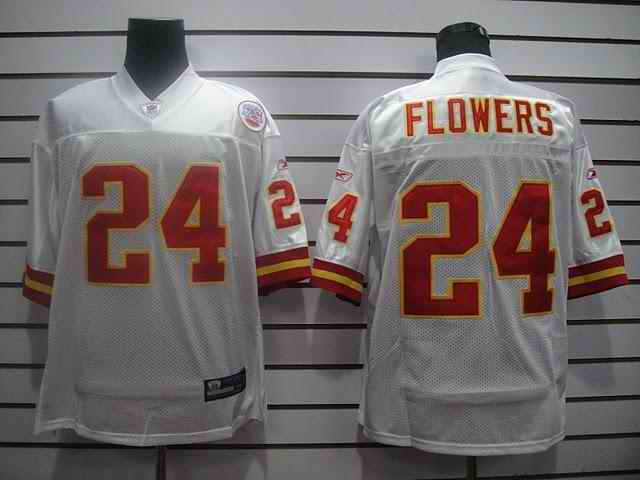 Kansas City Chiefs 24 Flowers white Jerseys
