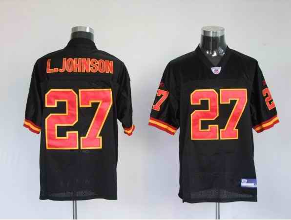 Kansas City Chiefs 27 Larry Johnson Black Jerseys