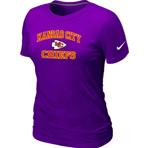 Kansas City Chiefs Women's Heart & Soul Purple T-Shirt