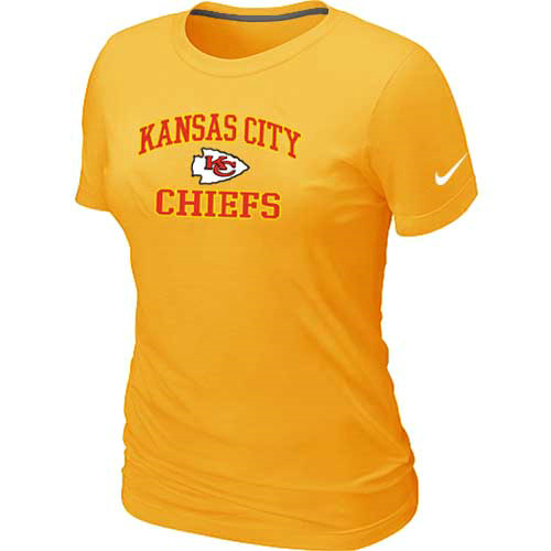 Kansas City Chiefs Women's Heart & Soul Yellow T-Shirt