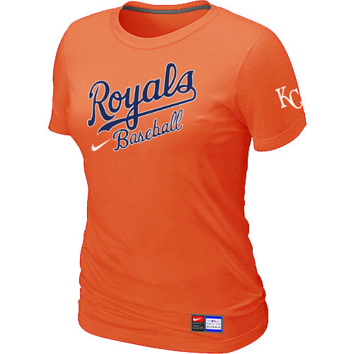 Kansas City Royals Orange Nike Women's Short Sleeve Practice T-Shirt