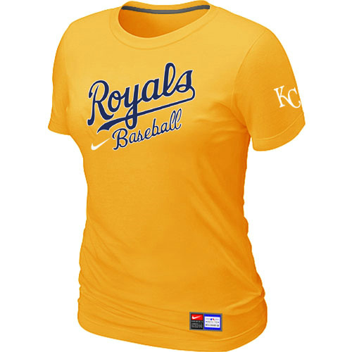 Kansas City Royals Yellow Nike Women's Short Sleeve Practice T-Shirt