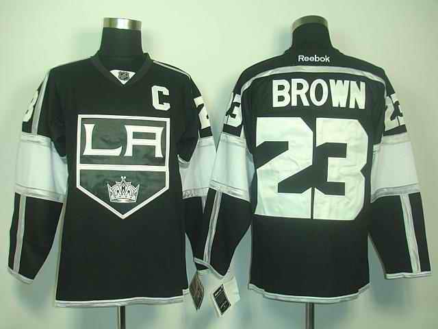 Kings 23 Brown black C patch Jerseys - Click Image to Close
