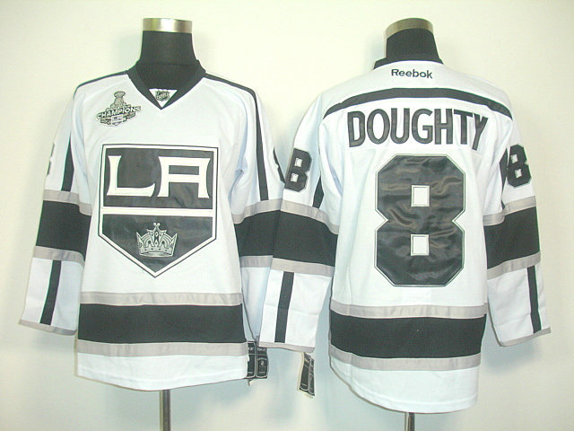 Kings 8 Doughty White Champions Patch Jerseys