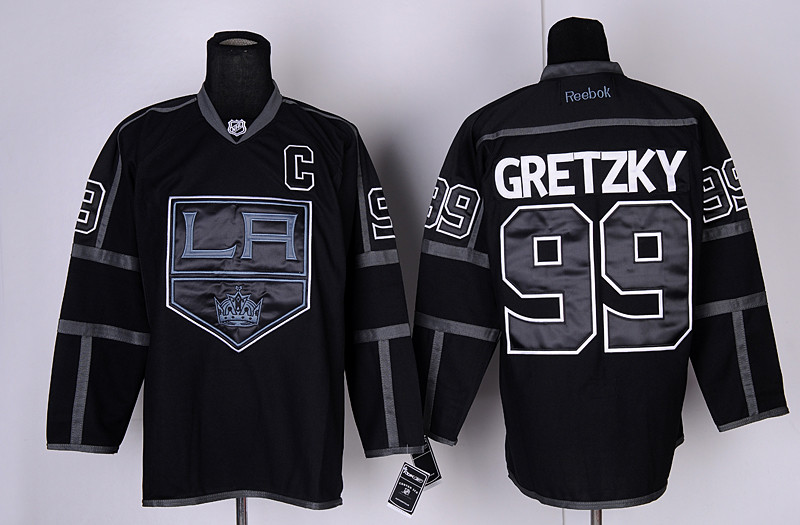 Kings 99 Gretzky Black CCM C Patch Jerseys