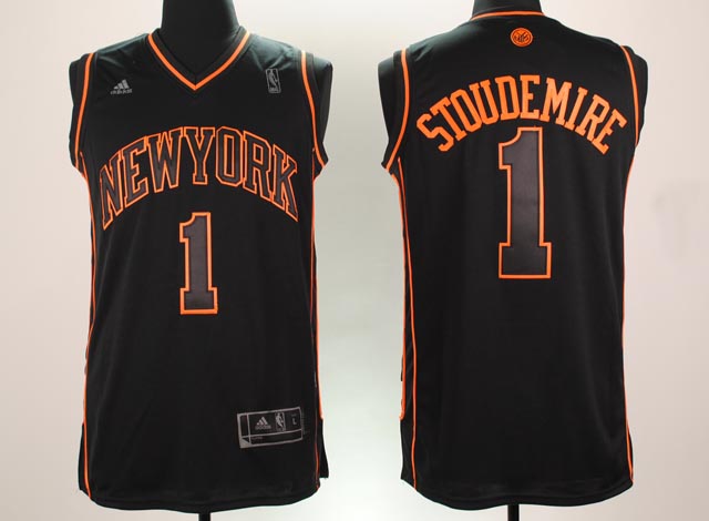 Knicks 1 Stoudemire Black Jerseys
