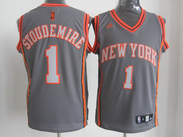 Knicks 1 Stoudemire Grey&Orange Jerseys