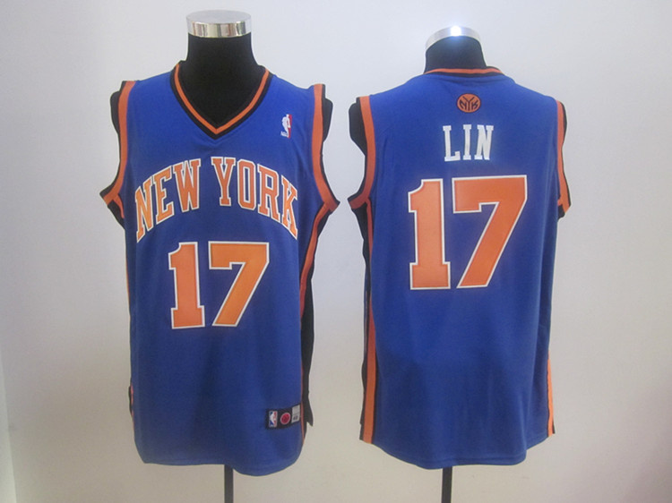 Knicks 17 Jeremy Lin blue Jerseys