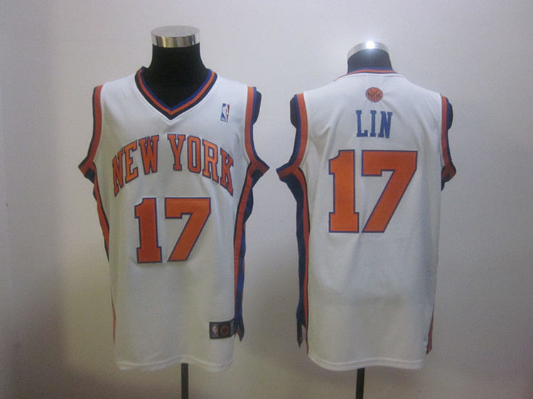 Knicks 17 Lin white Jerseys