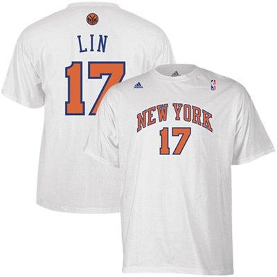 Knicks 17 Lin white T-Shrit