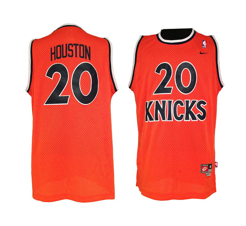 Knicks 20 Allan Houston Orange Jerseys