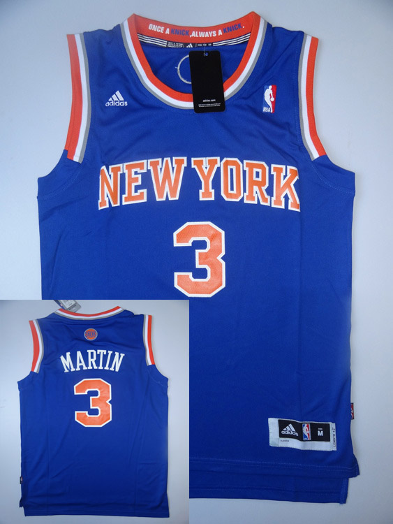 Knicks 3 Martin Blue Jerseys