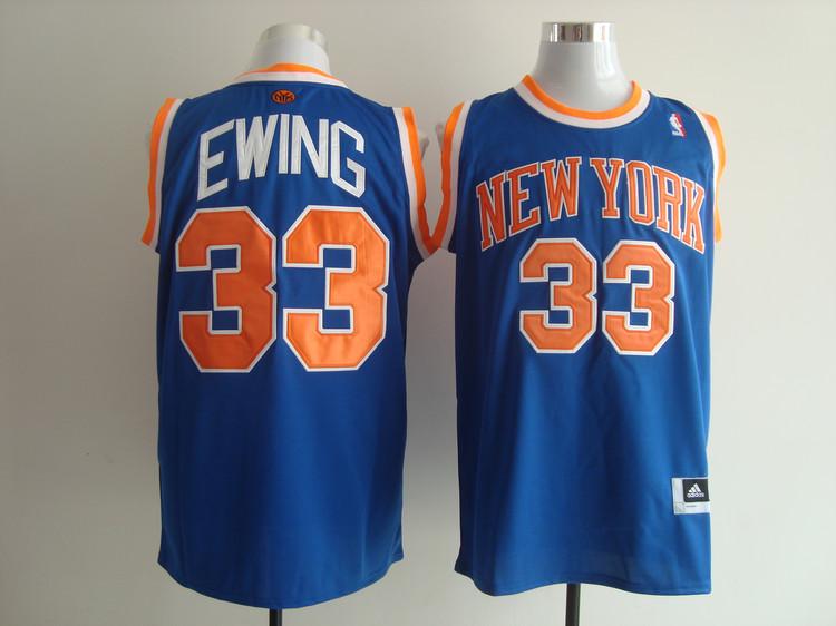 Knicks 33 Ewing Blue Jerseys