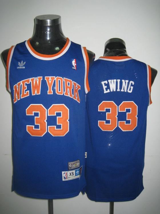 Knicks 33 Ewing Blue Mesh Jerseys