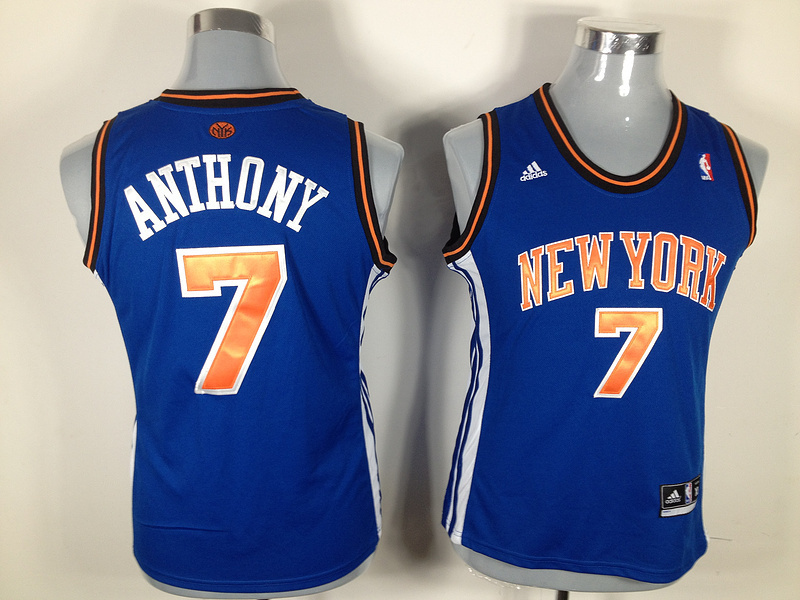 Knicks 7 Anthony Blue New Fabric Women Jersey