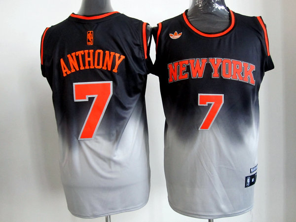 Knicks 7 Anthony Black&Grey Jerseys