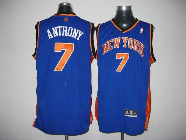 Knicks 7 Anthony Blue Jerseys