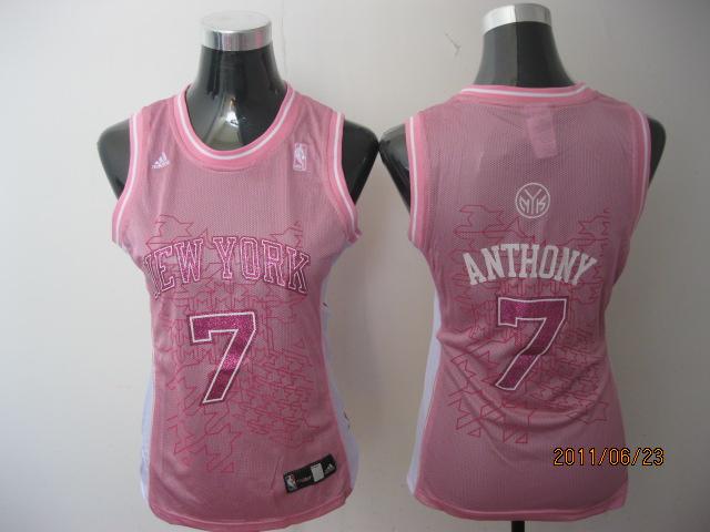 Knicks 7 Anthony Pink Women Jersey
