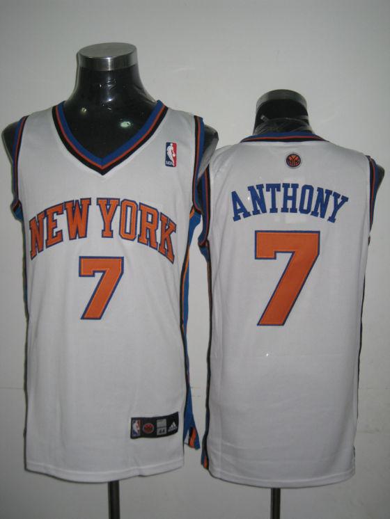Knicks 7 Anthony White Jersey