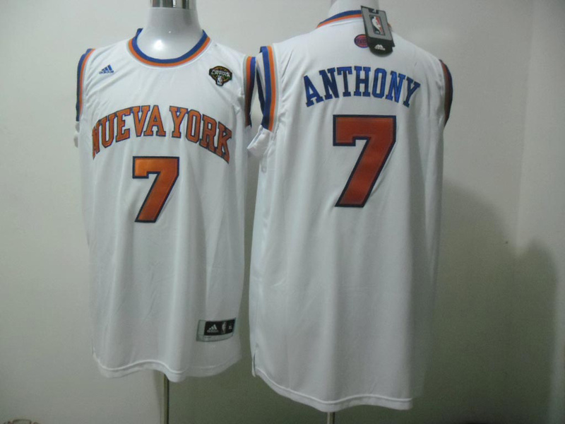 Knicks 7 Anthony White Latina Jerseys