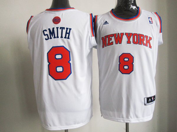 Knicks 8 Smith White m&n Jerseys
