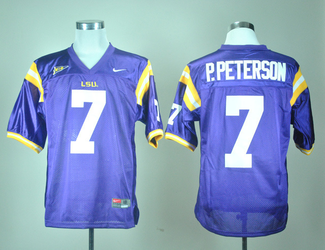 LSU Tigers 7 P.Peterson Purple Jerseys