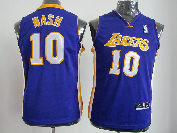 Lakers 10 Nash Purple youth Jersey