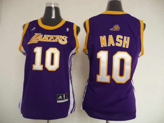 Lakers 10 Nash Purple New Fabric Women Jersey - Click Image to Close