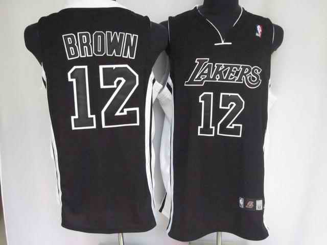 Lakers 12 Brown Black With Black Throwback Jerseys