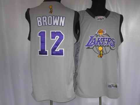 Lakers 12 Brown Grey Jerseys