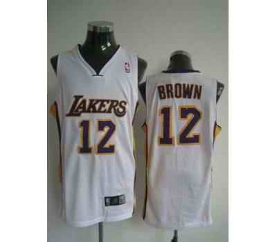 Lakers 12 Brown Shannon White Jerseys