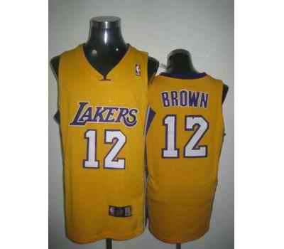 Lakers 12 Brown Shannon Yellow Jerseys