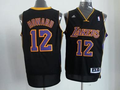 Lakers 12 Howard Black&Purple Jerseys