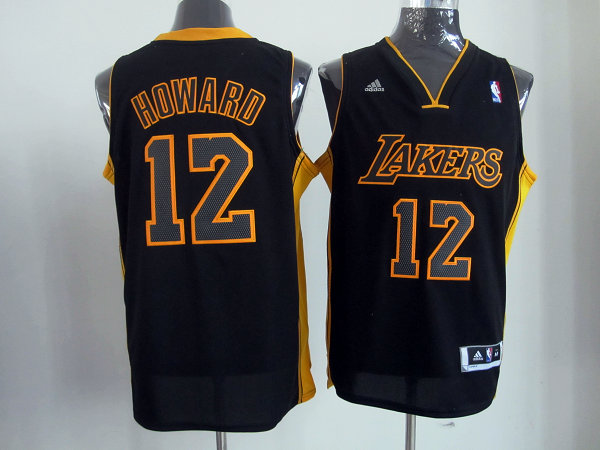 Lakers 12 Howard Black&Yellow Jerseys