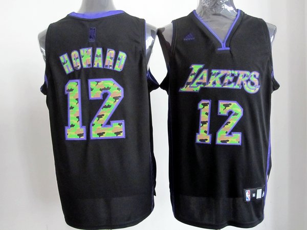 Lakers 12 Howard Black Camo number Jerseys