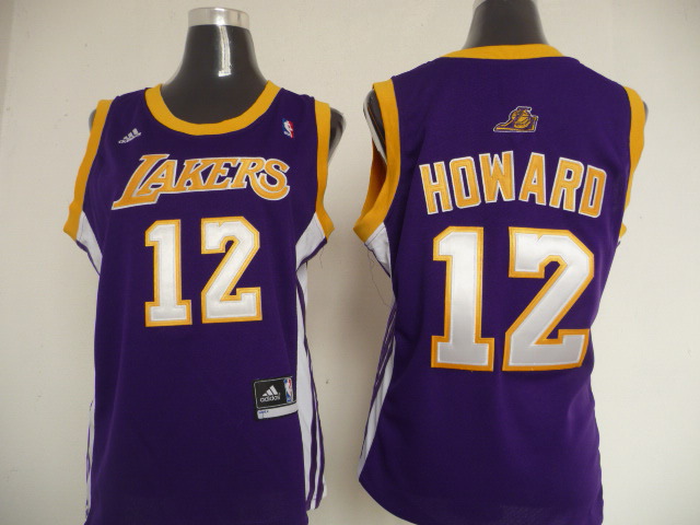 Lakers 12 Howard Purple New Fabric Women Jersey - Click Image to Close