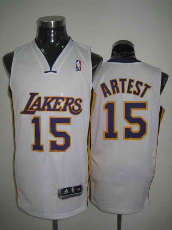 Lakers 15 Artest White Jerseys