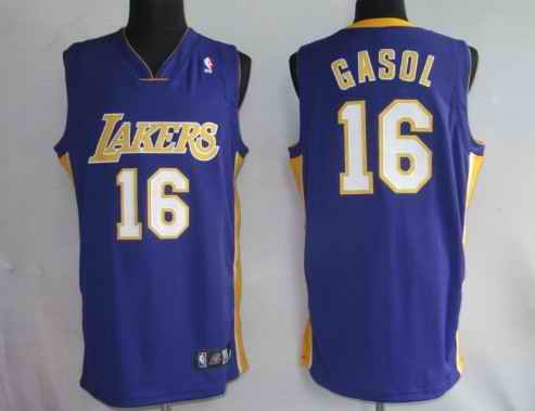 Lakers 16 Pau Gasol Purple Jerseys