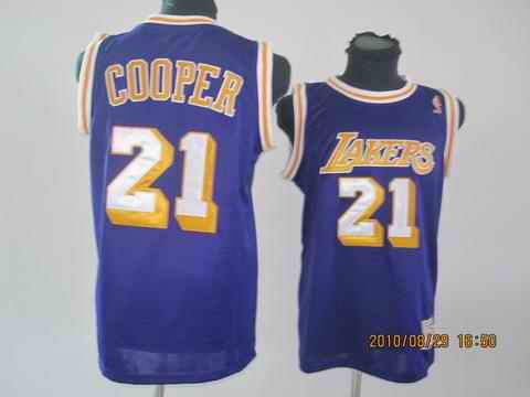 Lakers 21 Cooper Purple Throwback Jerseys