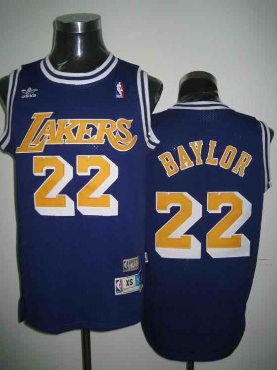 Lakers 22 Baylor M&N Purple Jerseys